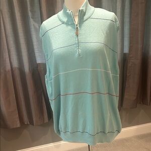 McKenna Dry Goods by Tabasco Aqua Blue Quarter-Zip sweater vest new size XL
